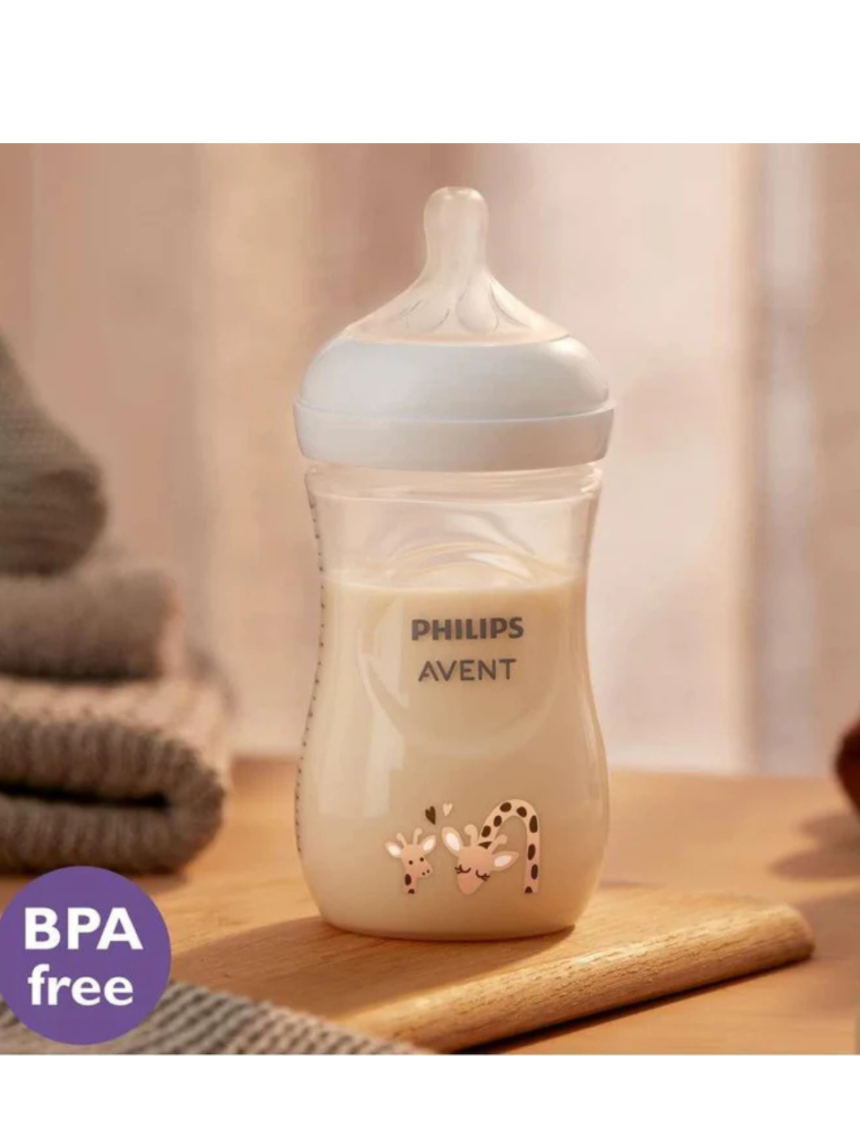 Philips avent πλαστικό μπιμπερό natural response 1m+ 260ml καμηλοπάρδαλη, scy903/66 - Philips Avent