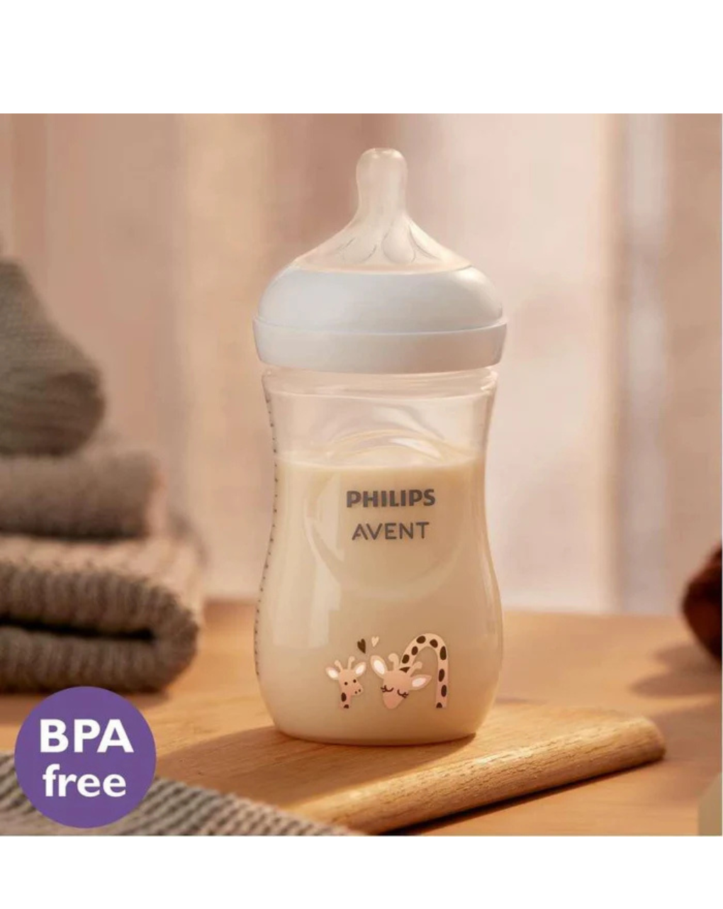 Philips avent πλαστικό μπιμπερό natural response 1m+ 260ml καμηλοπάρδαλη, scy903/66 - Philips Avent