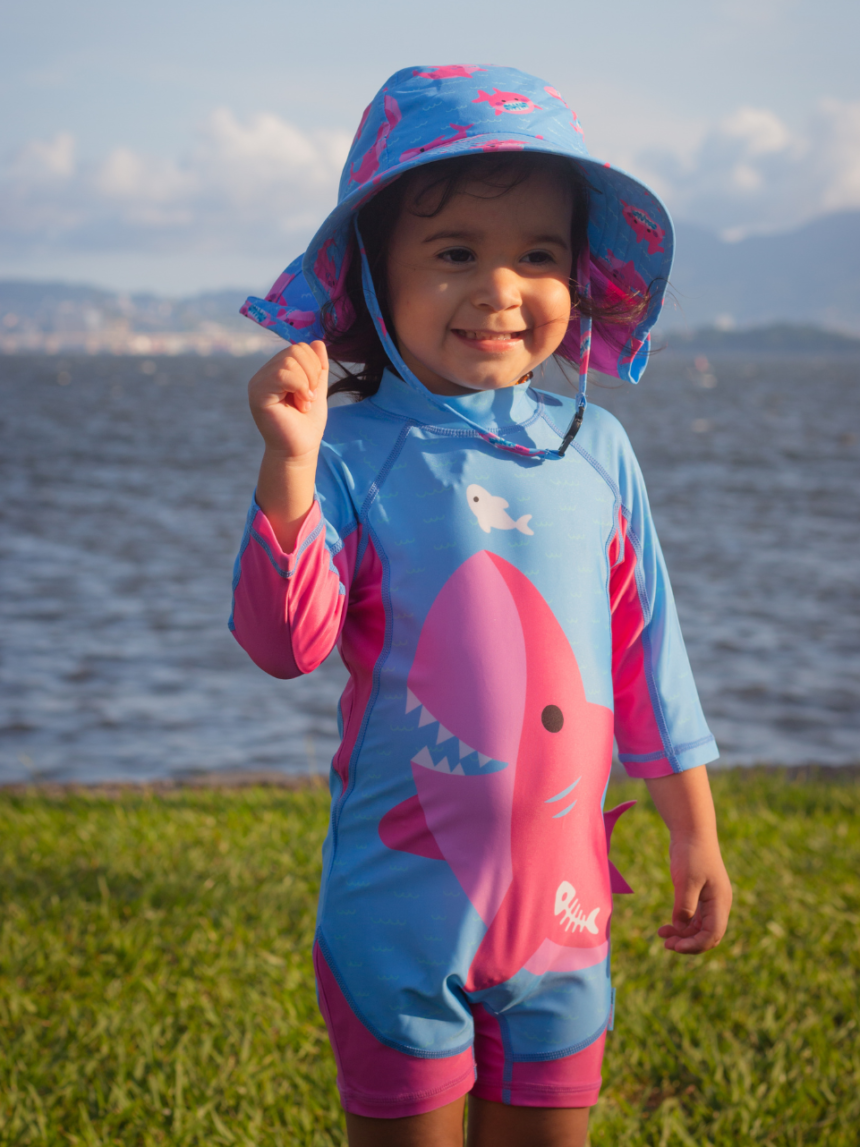 Zoocchini surf suit upf50 pink shark για κορίτσι - Zoocchini