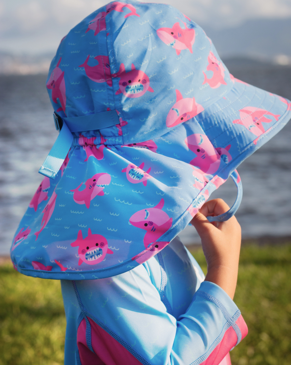 Zoocchini καπέλο λεγεωνάριου upf50 ροζ καρχαρίας για κορίτσι
