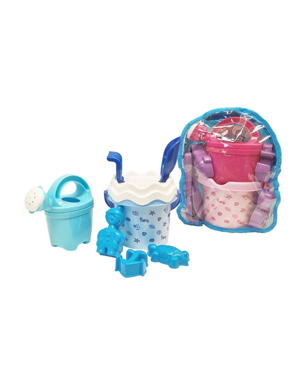 Androni giocattoli - σετ σακίδιο πλάτης με κοχύλι θαλάσσης - αίθουσες παιχνιδιών σε 2 χρώματα