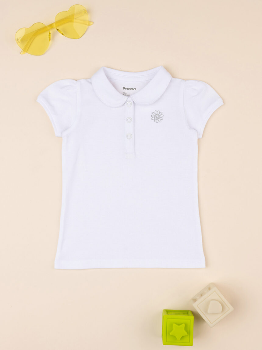 βρεφικό t-shirt πόλο λευκό p για κορίτσι - Prénatal