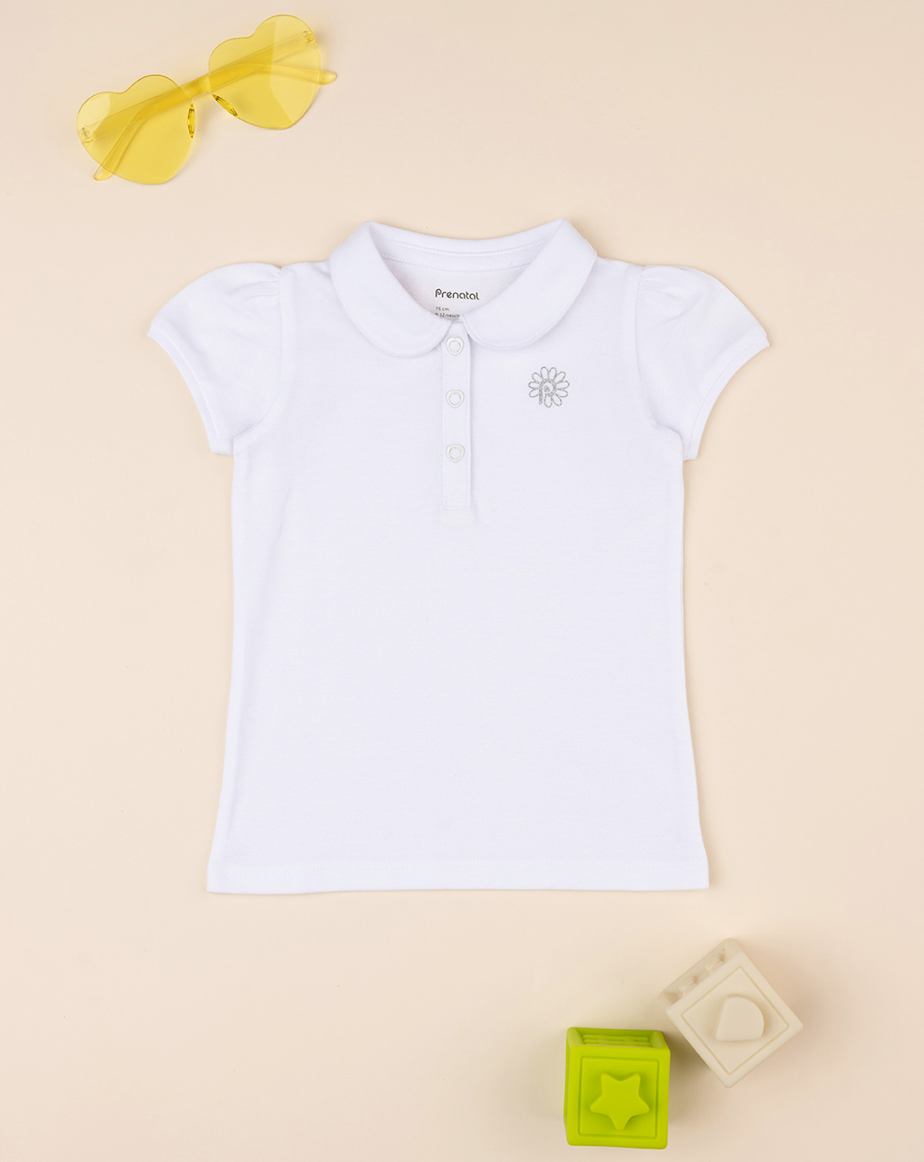 βρεφικό t-shirt πόλο λευκό p για κορίτσι