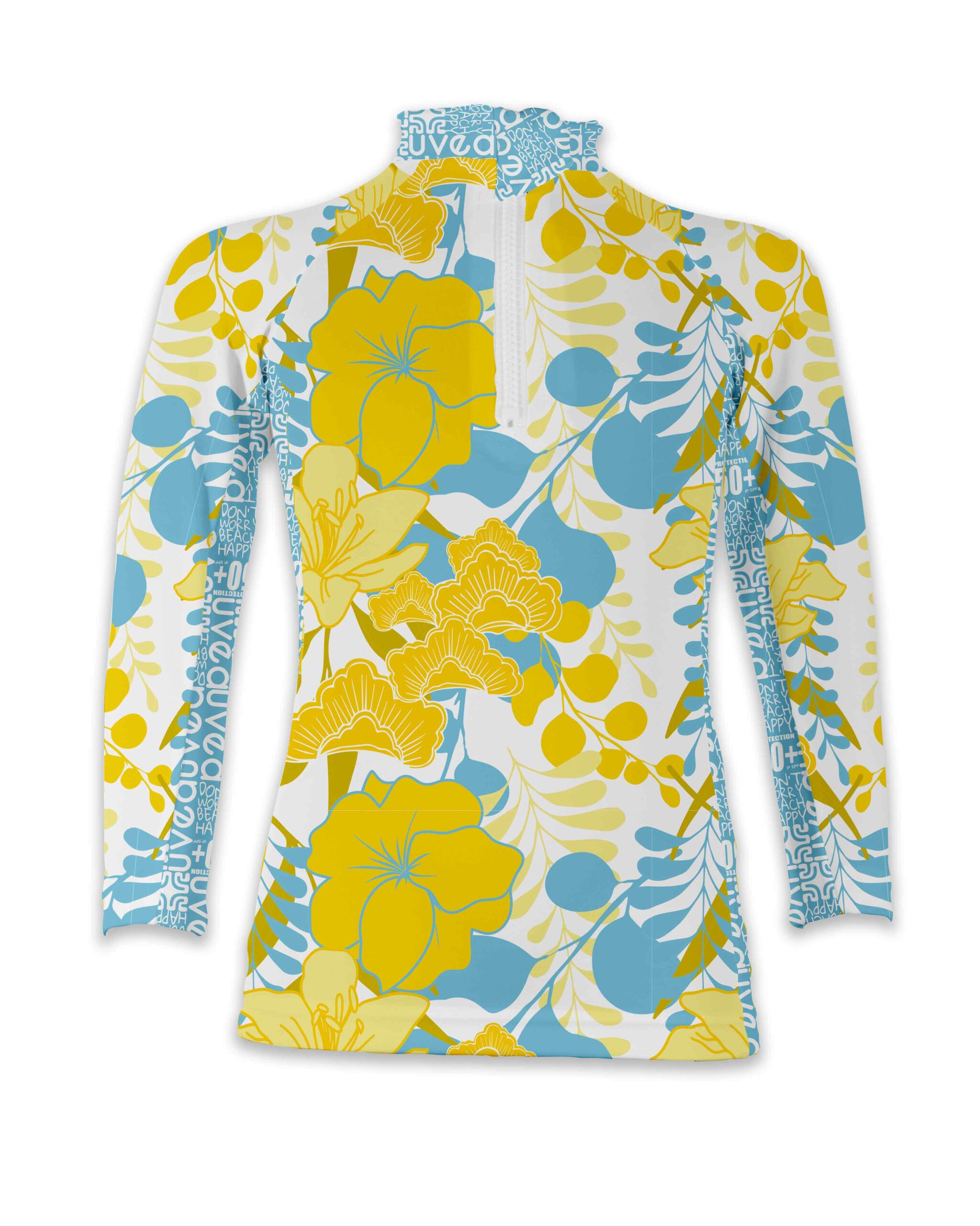 Uvea biarritz παιδική uv μακρυμάνικη μπλούζα aloha yellow upf 50+ για κορίτσι