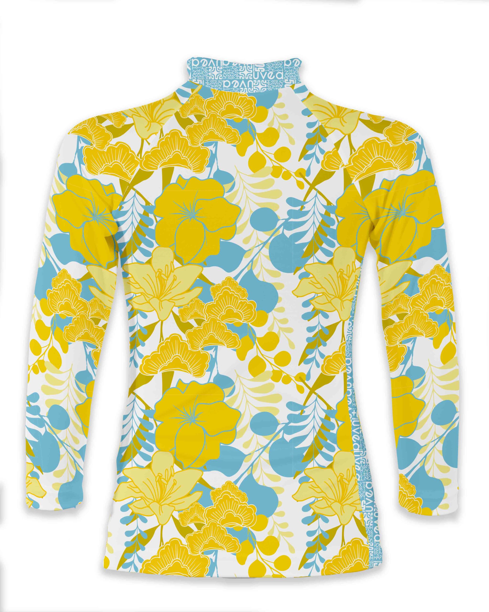 Uvea biarritz παιδική uv μακρυμάνικη μπλούζα aloha yellow upf 50+ για κορίτσι - UVEA