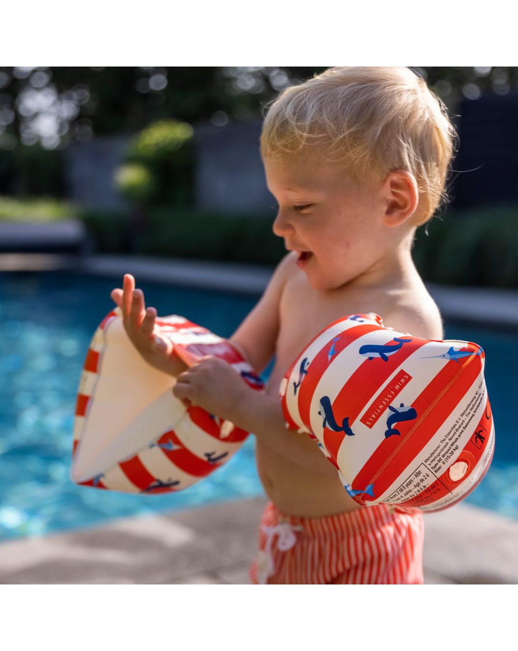Swim essentials μπρατσάκια 2-6 ετών "red-white whale" swe-2020se152 - Swim Essentials