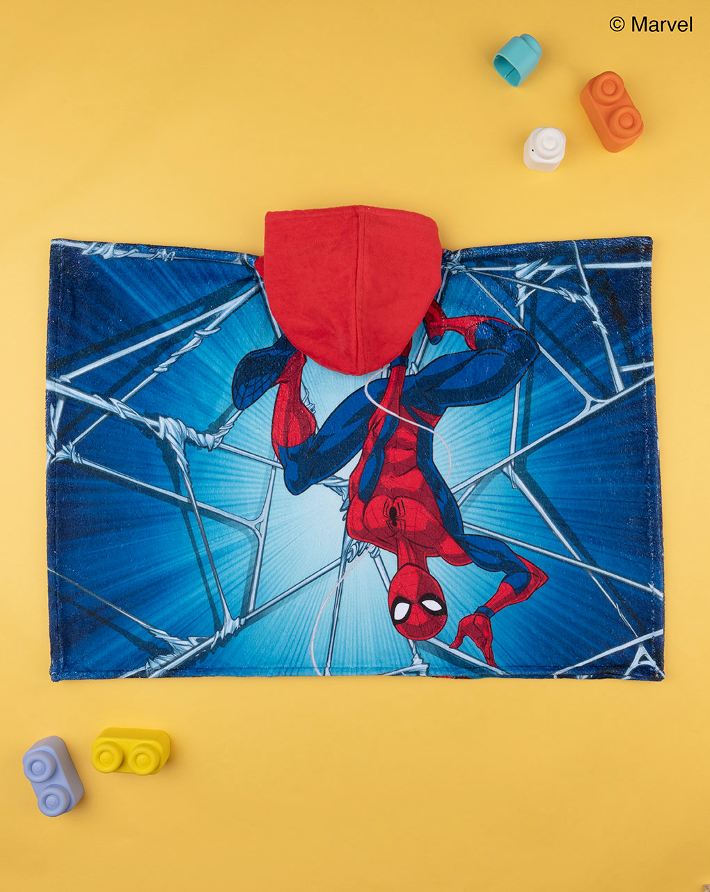 παιδικό πόντσο θαλάσσης μπλε με τον spiderman για αγόρι - Prénatal