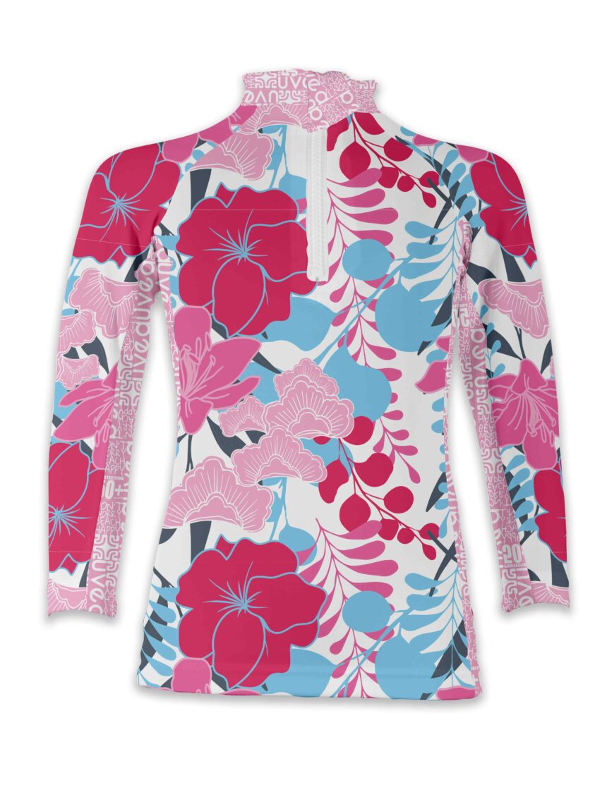 Uvea biarritz βρεφική uv μακρυμάνικη μπλούζα aloha rose upf 50+ για κορίτσι - UVEA