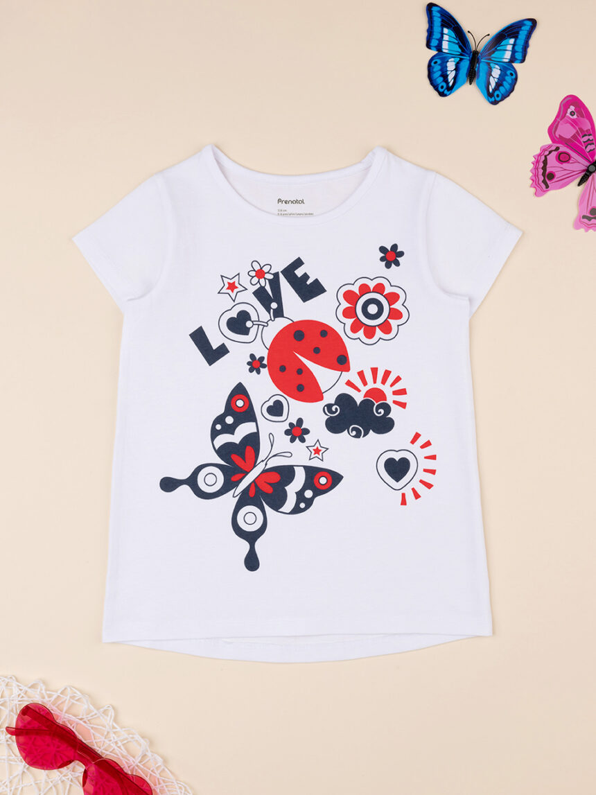 παιδικό t-shirt λευκό love για κορίτσι - Prénatal