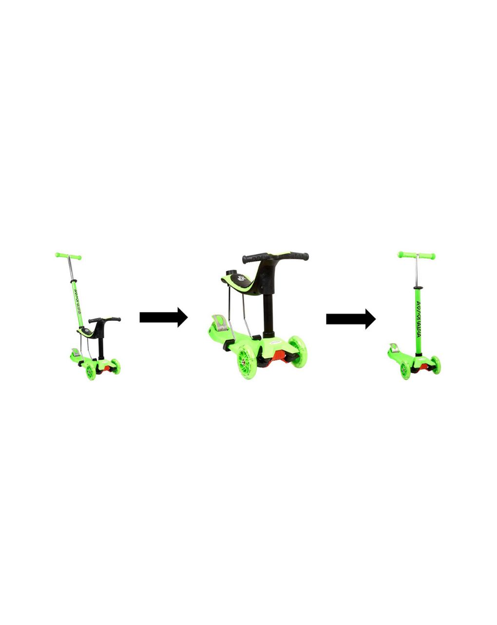 αθλοπαιδία πατίνι 3τροχο 3 σε 1 πράσινο 002.61212/grn - ATHLOPAIDIA
