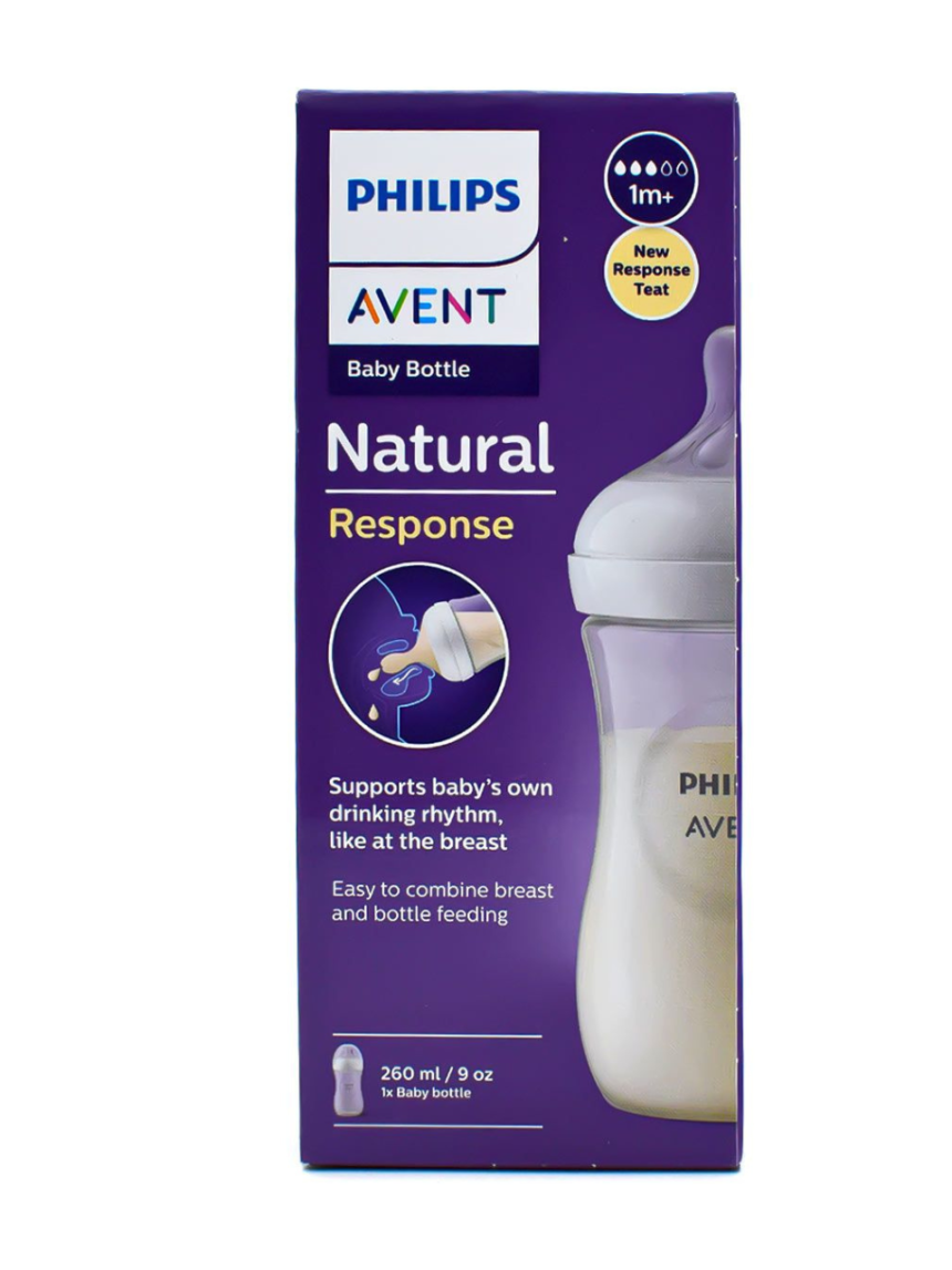 Philips avent πλαστικό μπιμπερό natural response 1m+ 260ml, scy903/01 - Philips Avent