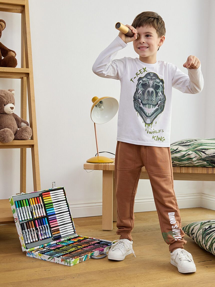 παιδική μπλούζα λευκή με δεινόσαυρο για αγόρι - Prénatal
