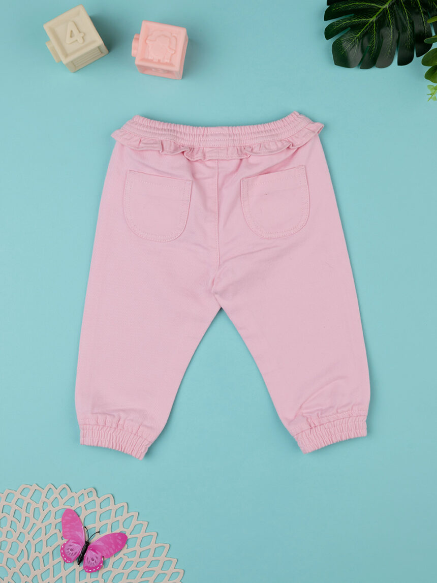 βρεφικό τζιν παντελόνι ροζ baggy για κορίτσι - Prénatal