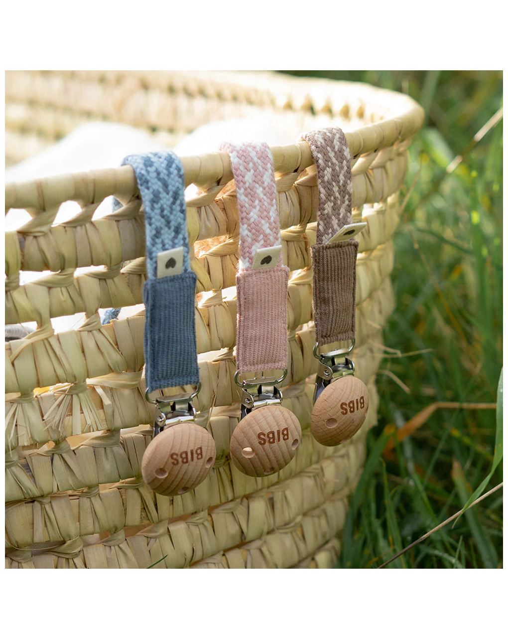 Bibs κλιπ πιπίλας paci braid blush / ivory - BIBS