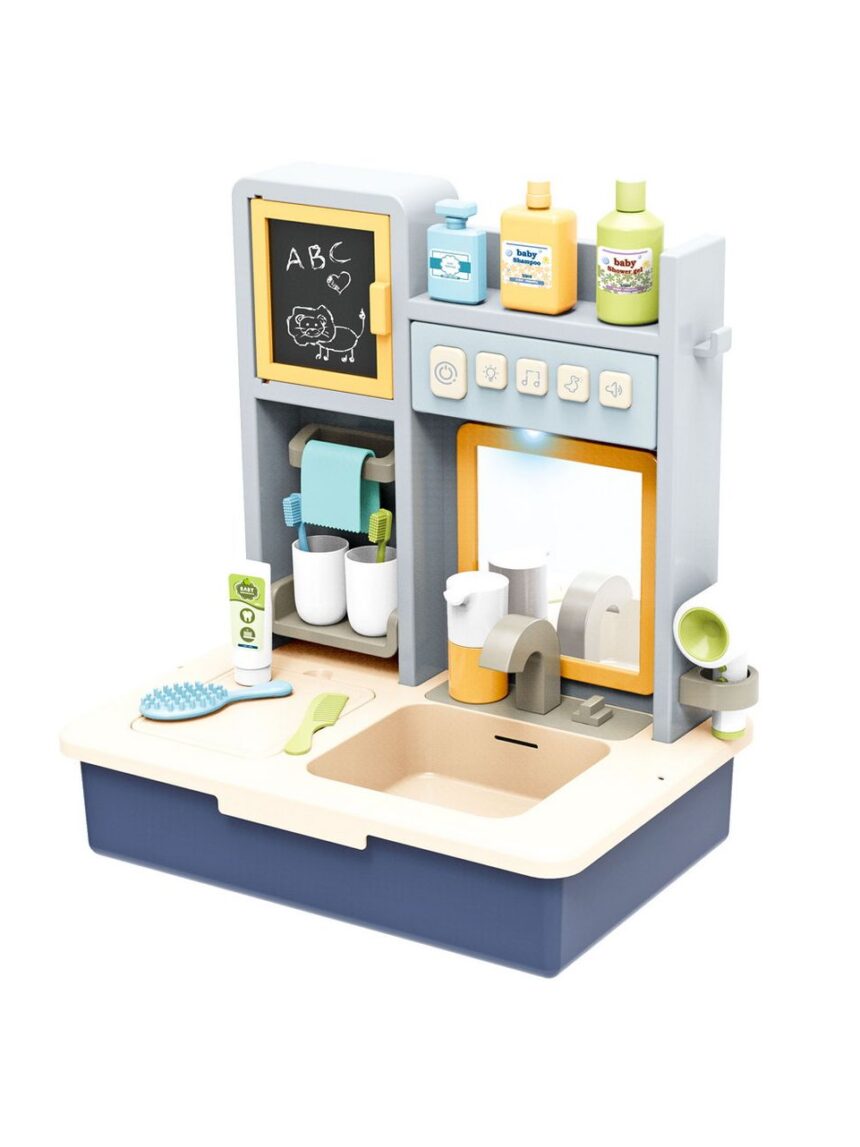 νεροχύτης μπάνιου μπλε με φως και μουσική luna toys 000621816 - LUNA