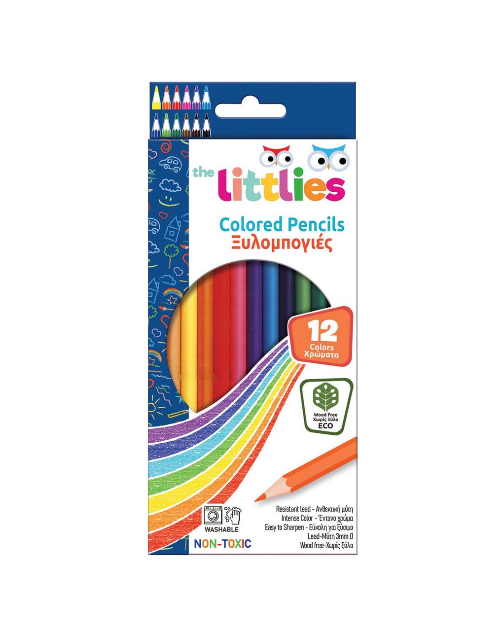 ξυλομπογιές wood free the littlies 12 χρώματα 000646756 - The littlies