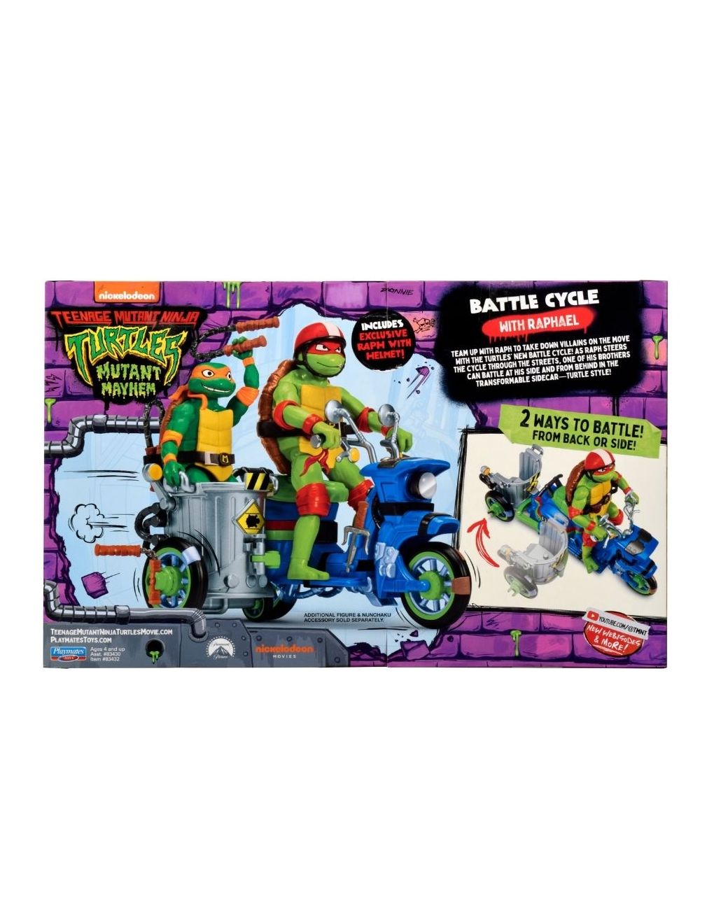 Tmnt movie χελωνονιντζάκια όχημα με φιγούρα & αξεσουάρ (2 σχέδια) tu803000 - TURTLES NINJA