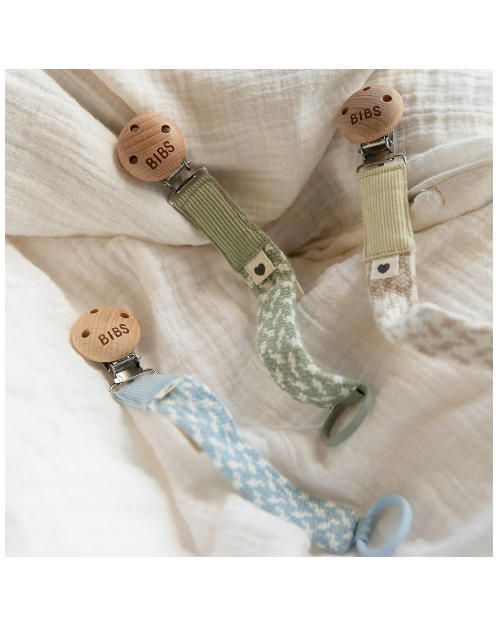 Bibs κλιπ πιπίλας paci braid blush / ivory - BIBS