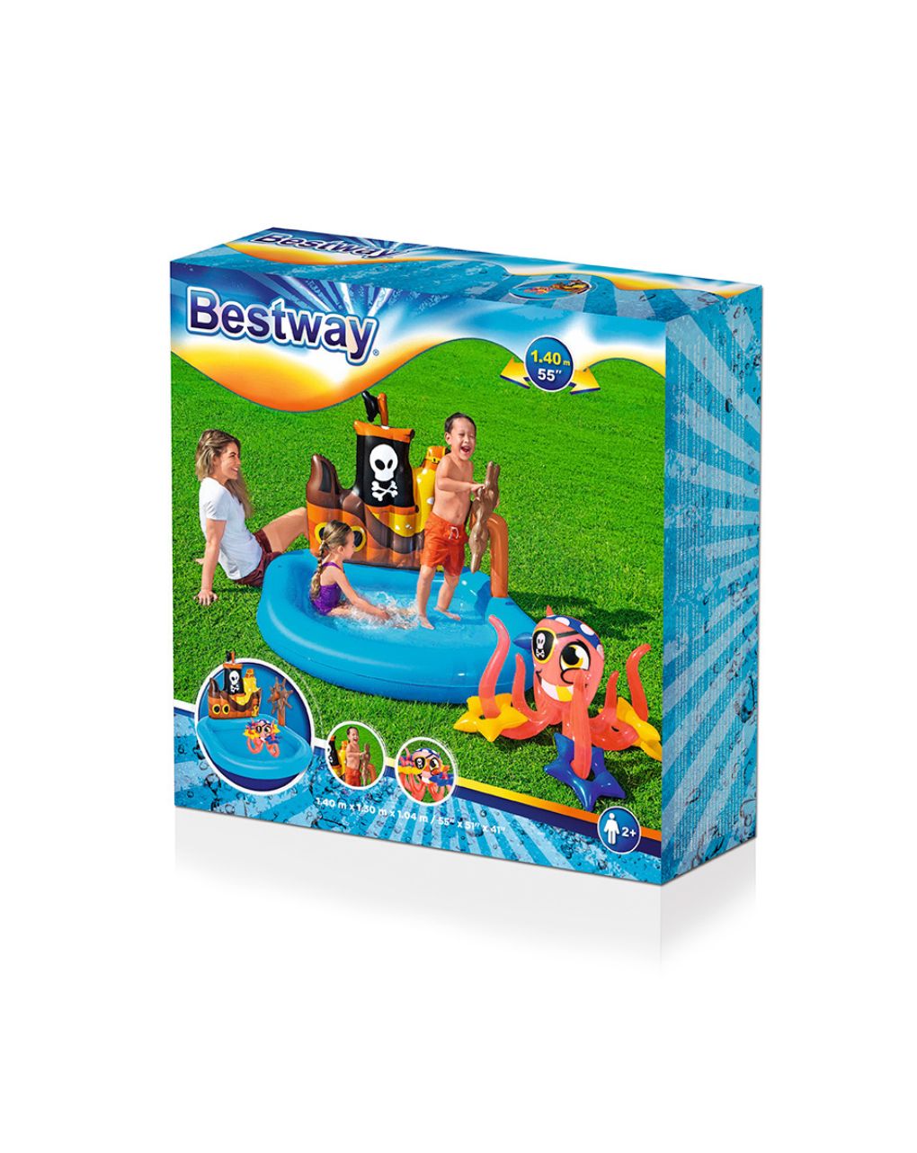 Bestway φουσκωτή πισίνα playcenter πειρατικό πλοίο 140x130x104εκ. - Bestway