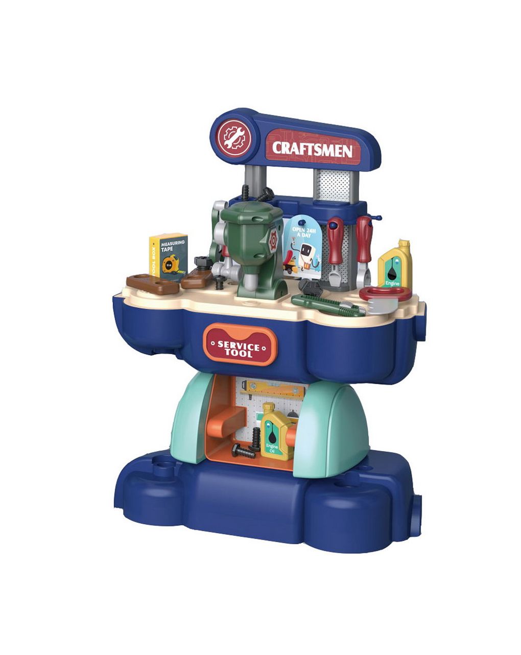 βαλιτσάκι μηχανή εργαλεία μπλε luna toys 000622148 - LUNA