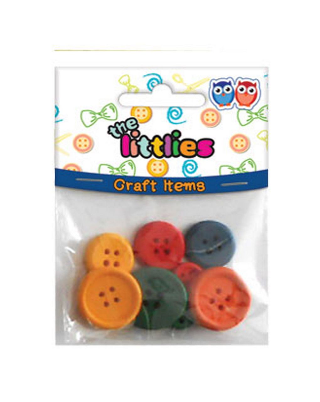ξύλινα κουμπιά χειροτεχνίας the littlies χρωματιστά 9 τμχ.  000646066 - The littlies