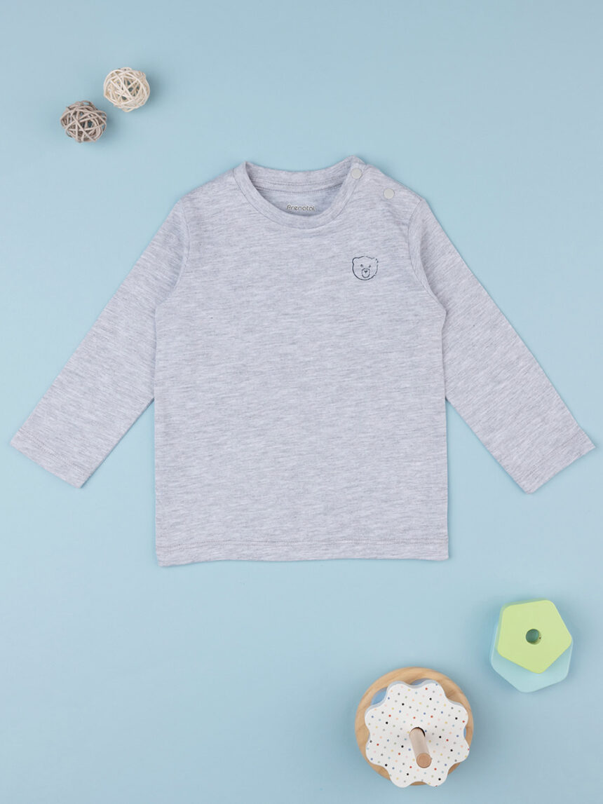 βρεφική μπλούζα γκρι teddy για αγόρι - Prénatal