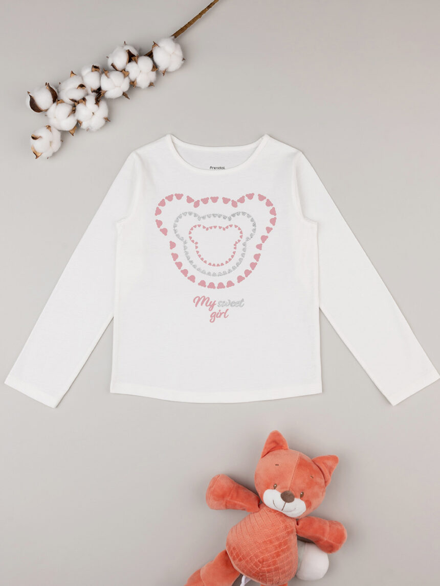 παιδική μπλούζα λευκή teddy για κορίτσι - Prénatal
