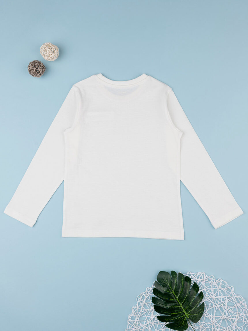 παιδική μπλούζα λευκή με τσέπη για αγόρι - Prénatal