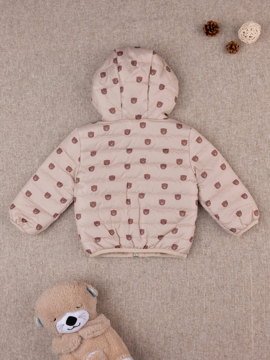 βρεφικό μπουφάν φουσκωτό μπεζ teddy για αγόρι - Prénatal
