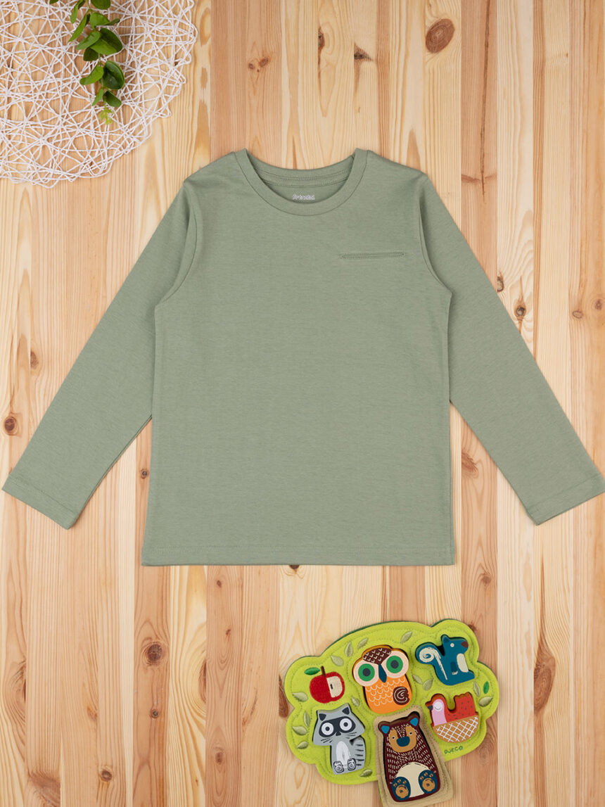 παιδική μπλούζα χακί με τσέπη για αγόρι - Prénatal
