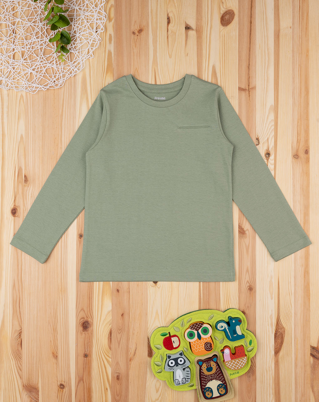 παιδική μπλούζα χακί με τσέπη για αγόρι - Prénatal
