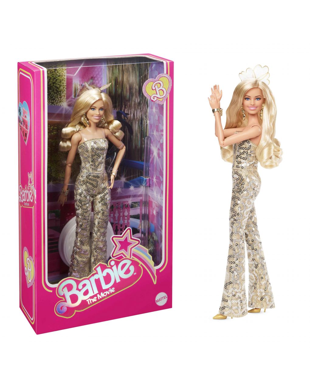 Barbie the movie κούκλα barbie gold disco jumpsuit hpj99