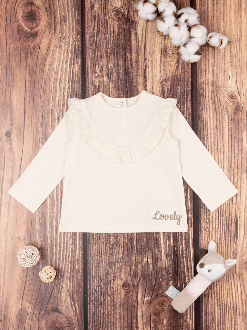 βρεφική μπλούζα κρεμ lovely για κορίτσι - Prénatal