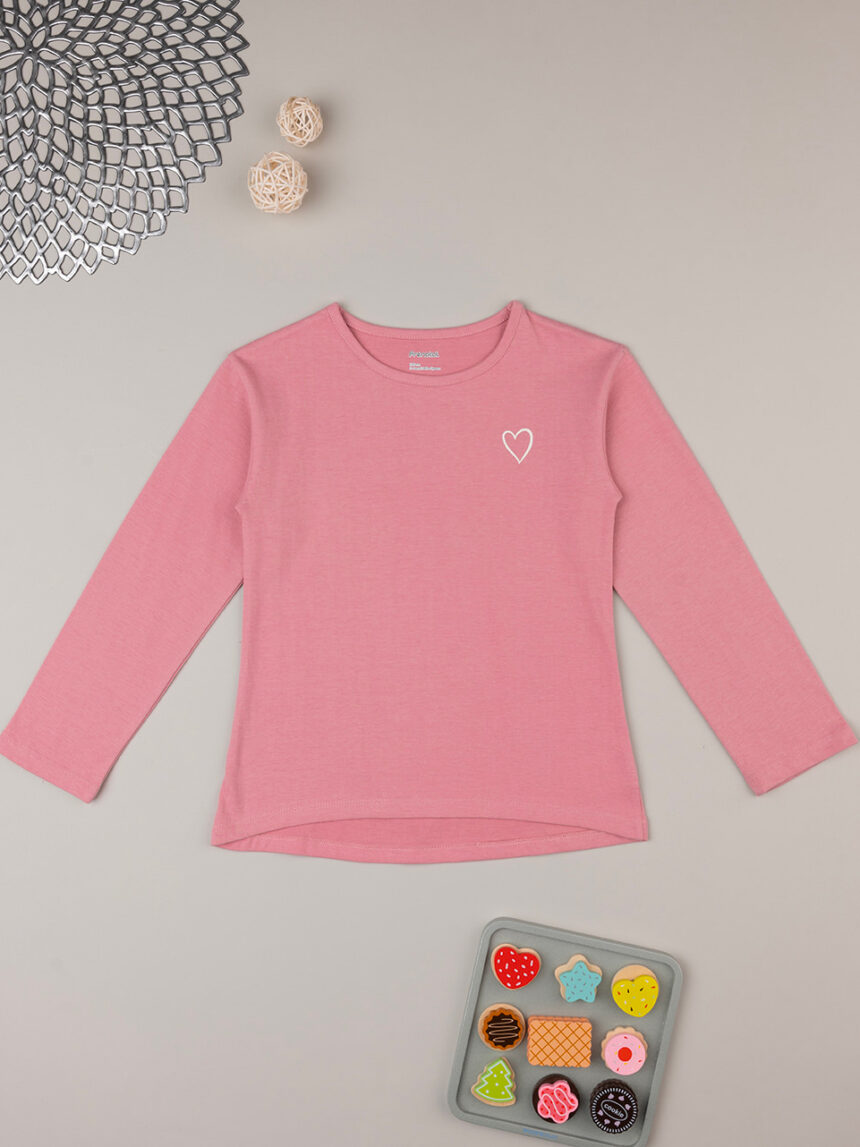 παιδική μπλούζα ροζ με καρδούλα για κορίτσι - Prénatal