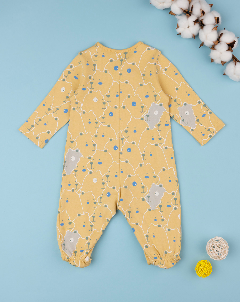 βρεφικό φορμάκι κίτρινο με αρκουδάκια για αγόρι - Prénatal