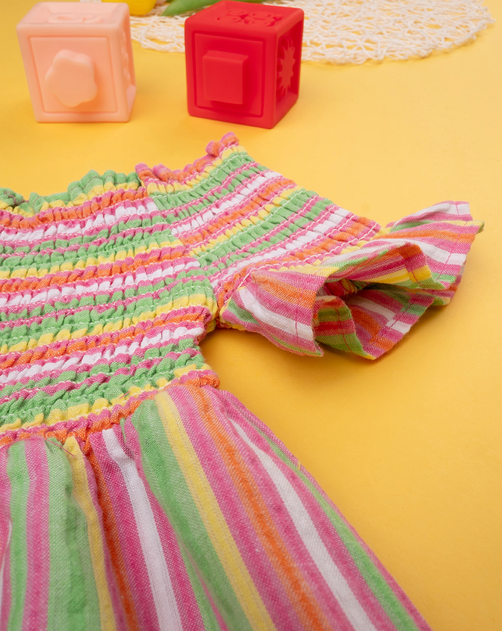 παιδικό φόρεμα πολύχρωμο ριγέ για κορίτσι - Prénatal