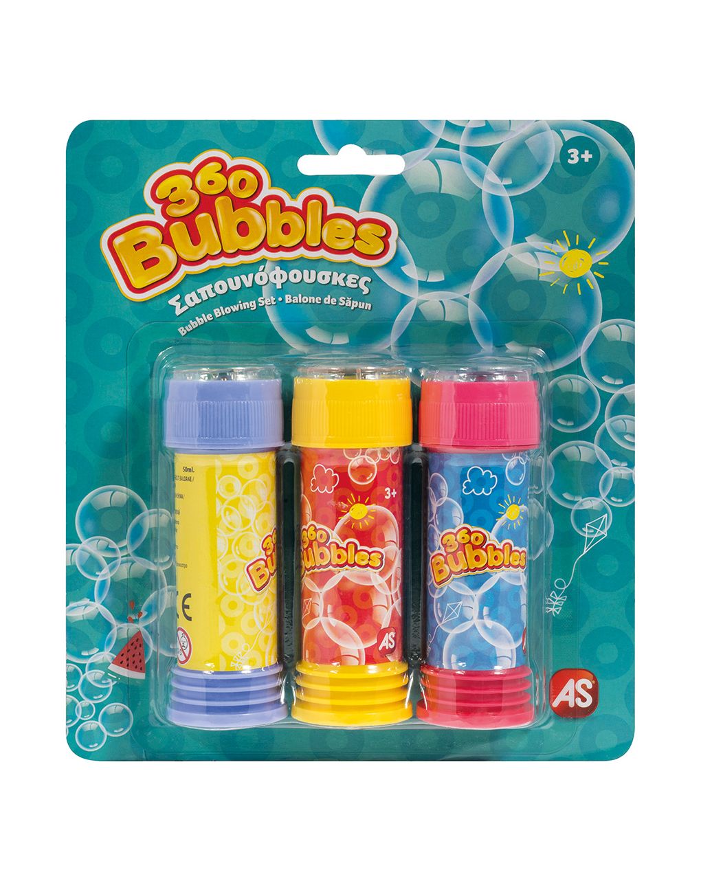 As 3 μπουκαλάκια σαπουνόφουσκες 360 bubbles  5200-01355 - AS Company