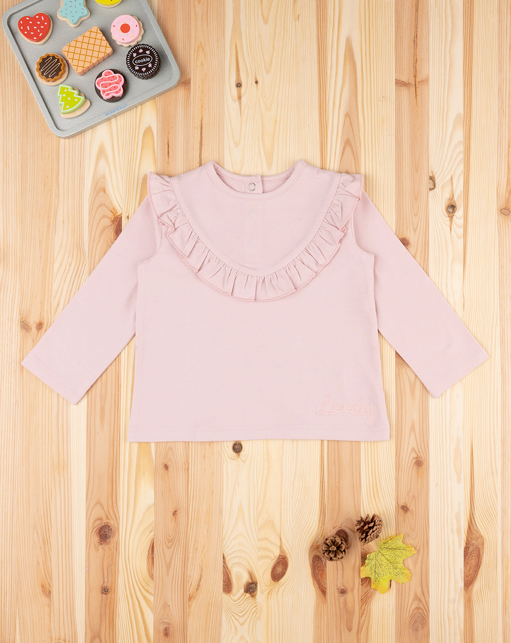 βρεφική μπλούζα ροζ lovely για κορίτσι