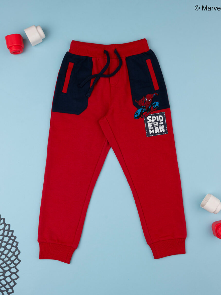 παιδικό παντελόνι φόρμας κόκκινο με το spiderman για αγόρι - Prénatal