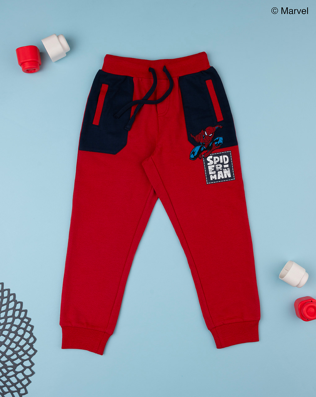 παιδικό παντελόνι φόρμας κόκκινο με το spiderman για αγόρι - Prénatal