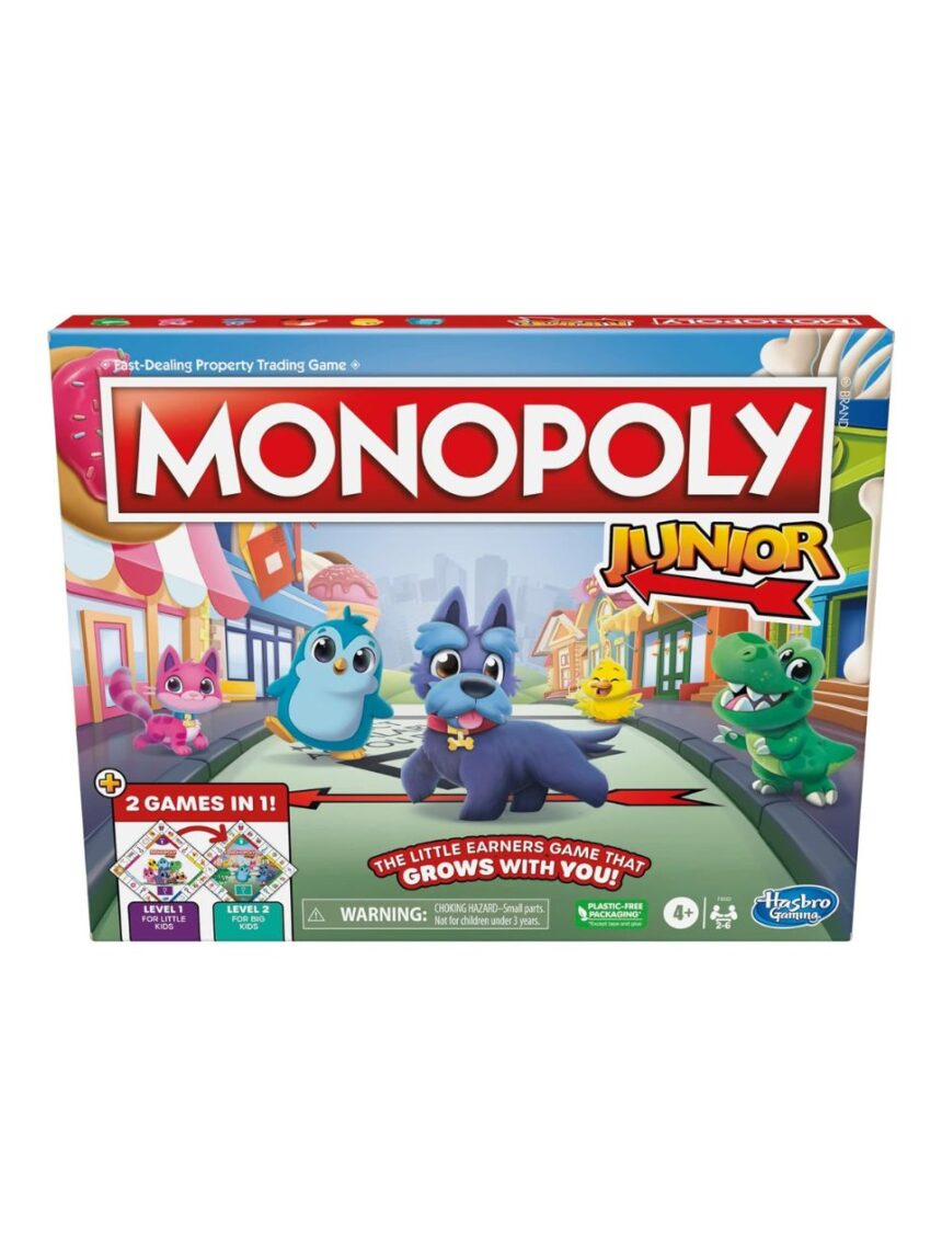 Hasbro gaming monopoly junior 2 σε 1 f8562 - Monopoly