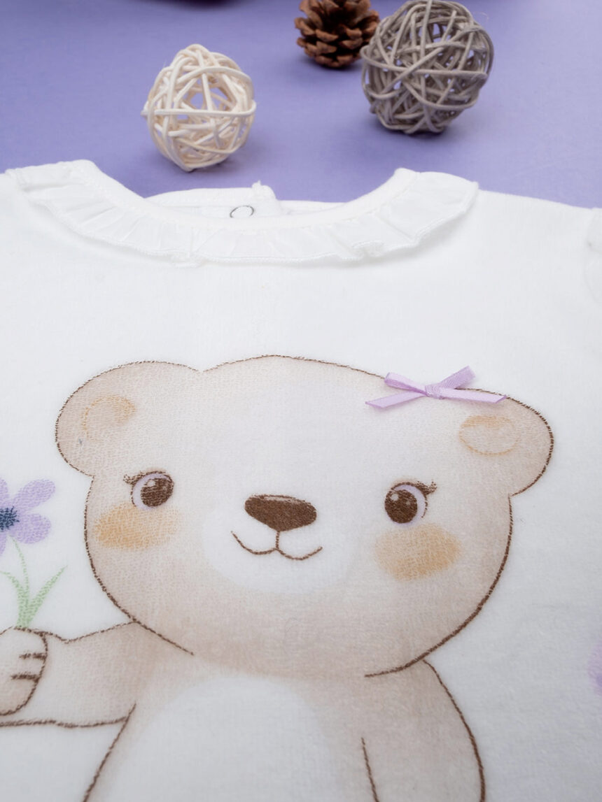 βρεφικό σετ σενίλ μπλούζα και γκέτα teddy για κορίτσι - Prénatal
