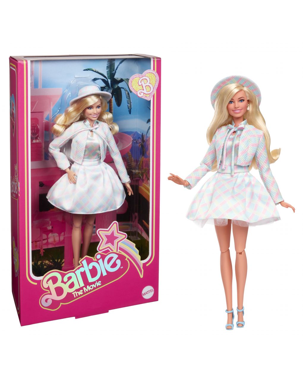 Barbie the movie κούκλα barbie blue plaid matching set hrf26 - BARBIE