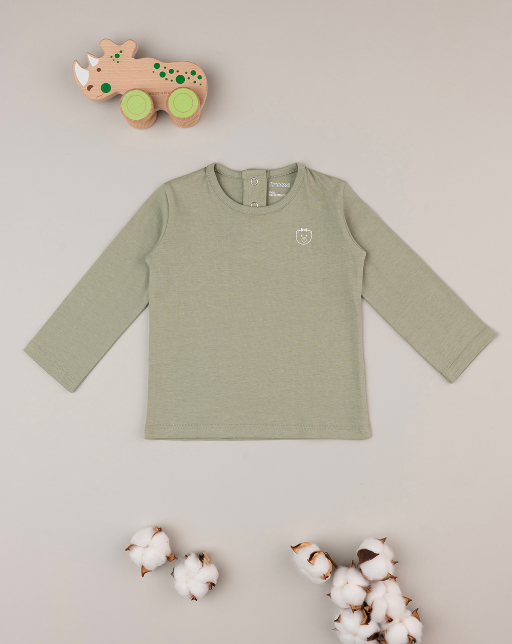 βρεφική μπλούζα χακί teddy για κορίτσι - Prénatal