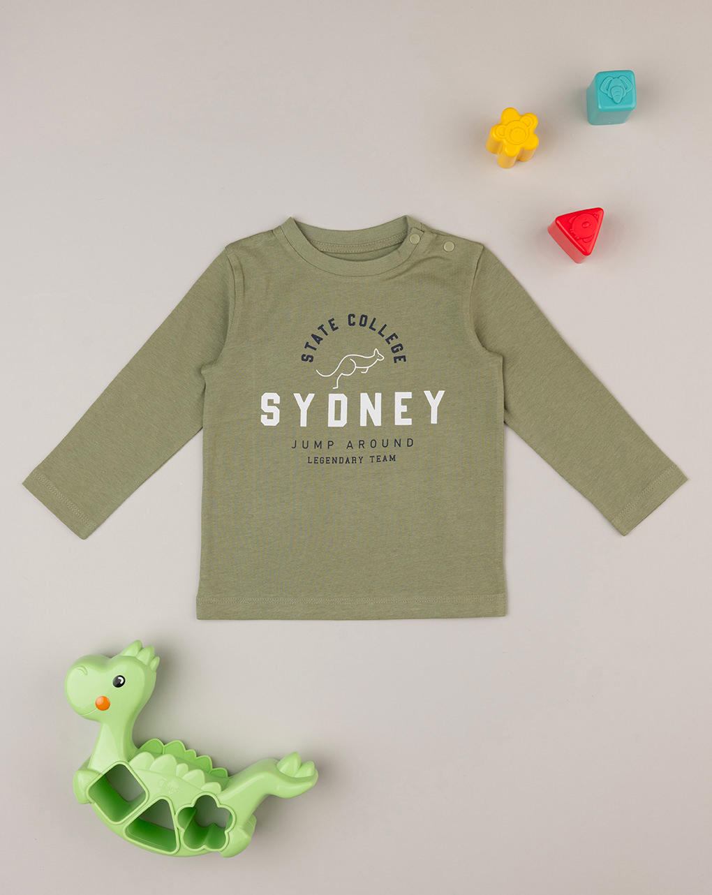 βρεφική μπλούζα χακί sydney για αγόρι - Prénatal