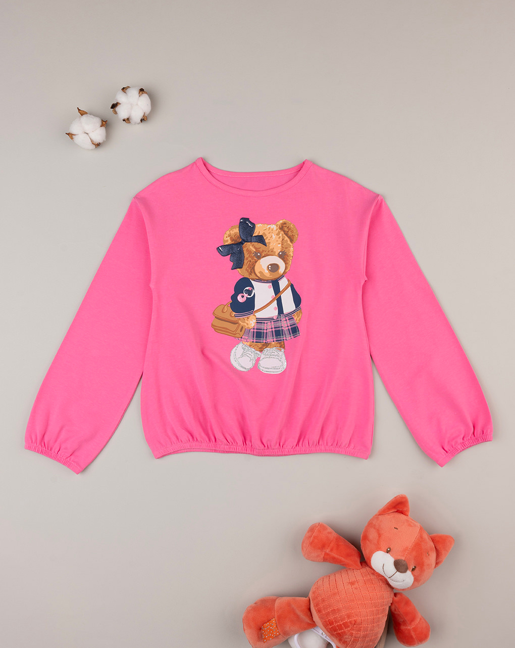 παιδική μπλούζα φούξια teddy για κορίτσι