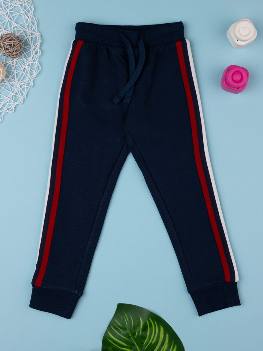 παιδικό παντελόνι φόρμας μπλε με ένθετα για αγόρι - Prénatal