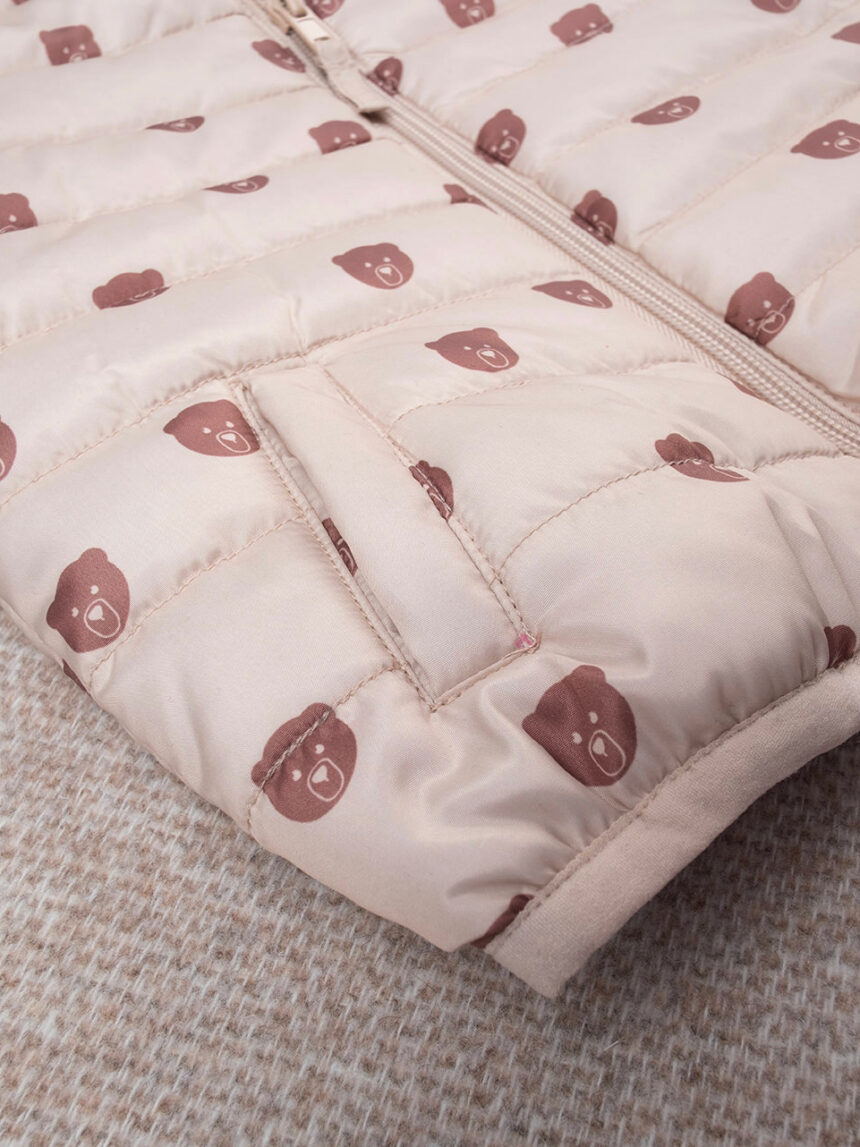 βρεφικό μπουφάν φουσκωτό μπεζ teddy για αγόρι - Prénatal