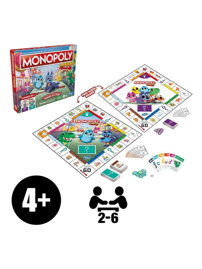 Hasbro gaming monopoly junior 2 σε 1 f8562 - Monopoly