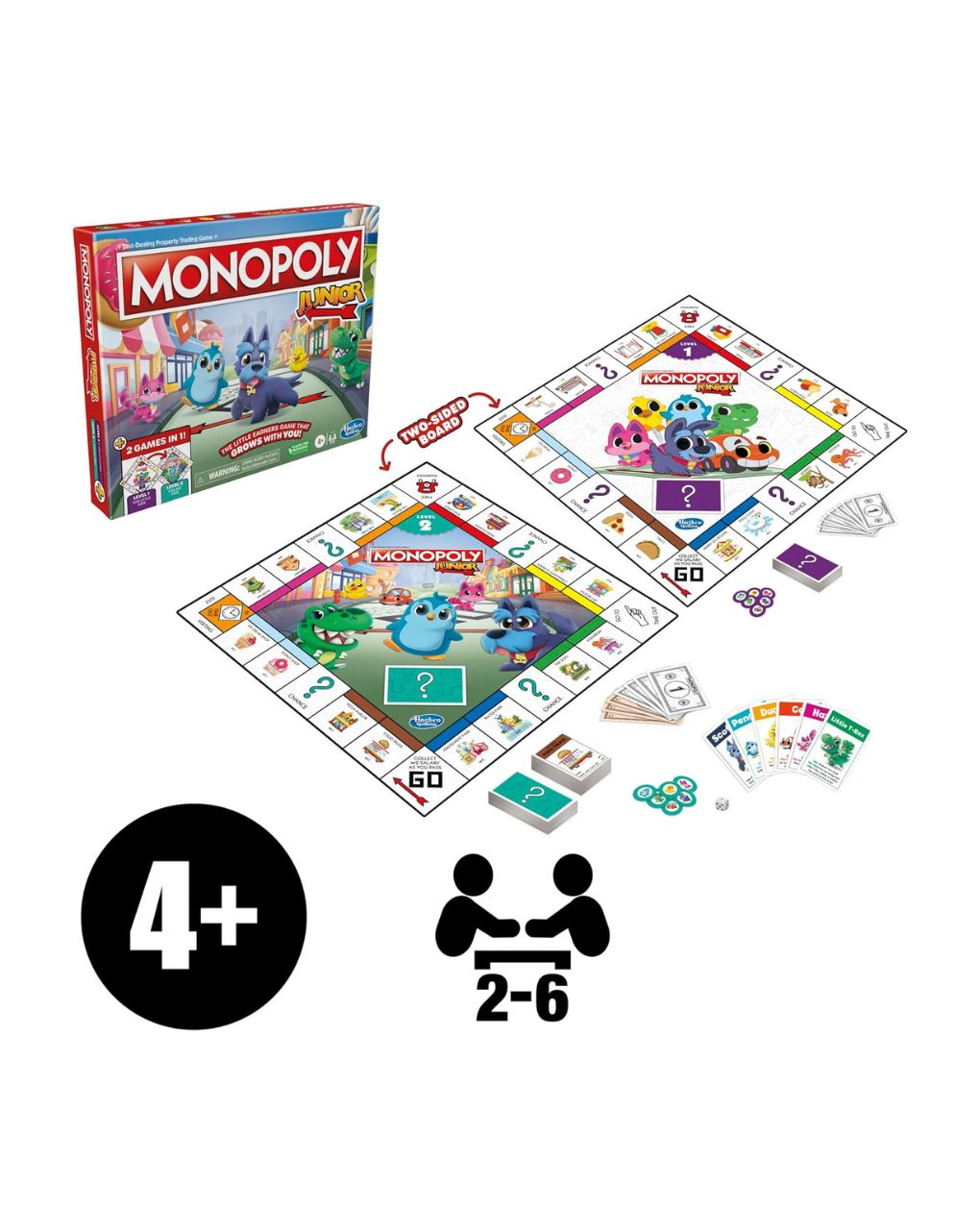 Hasbro gaming monopoly junior 2 σε 1 f8562 - Monopoly